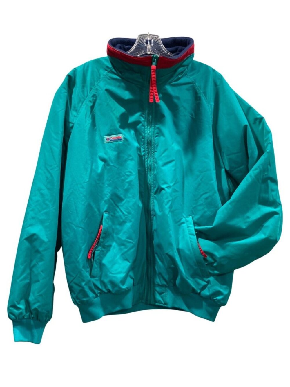 Vtg 90s Columbia Windbreaker Jacket L Blue Mens Retro Gorp Hiking Deadstock Ski
